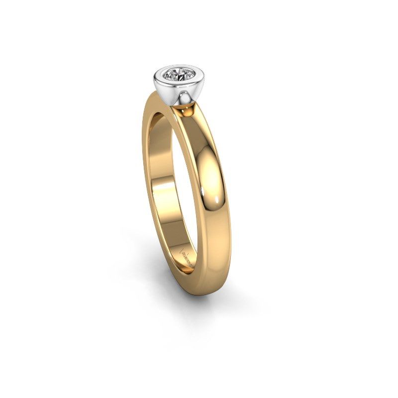 Image of Stacking ring Eloise Round 585 gold diamond 0.10 crt