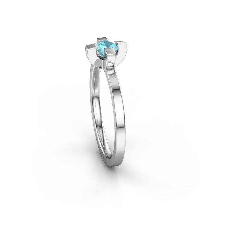 Afbeelding van Ring Therese<br/>950 platina<br/>Blauw topaas 4.2 mm