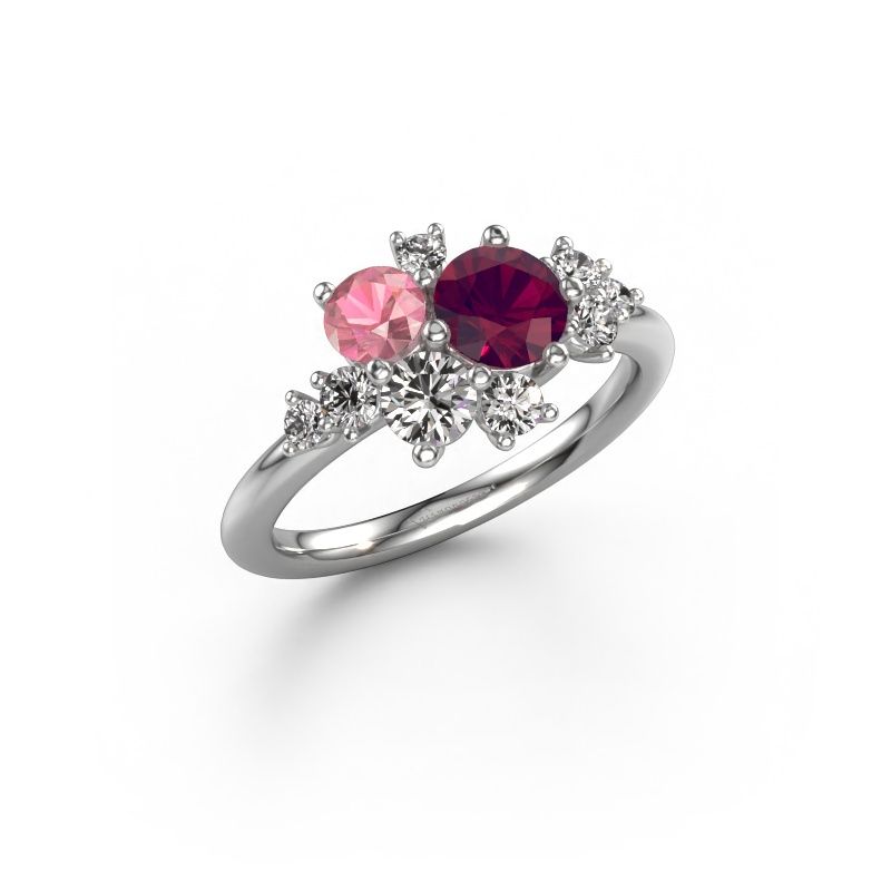 Ring Veronica 585 white gold rhodolite 5.4 mm