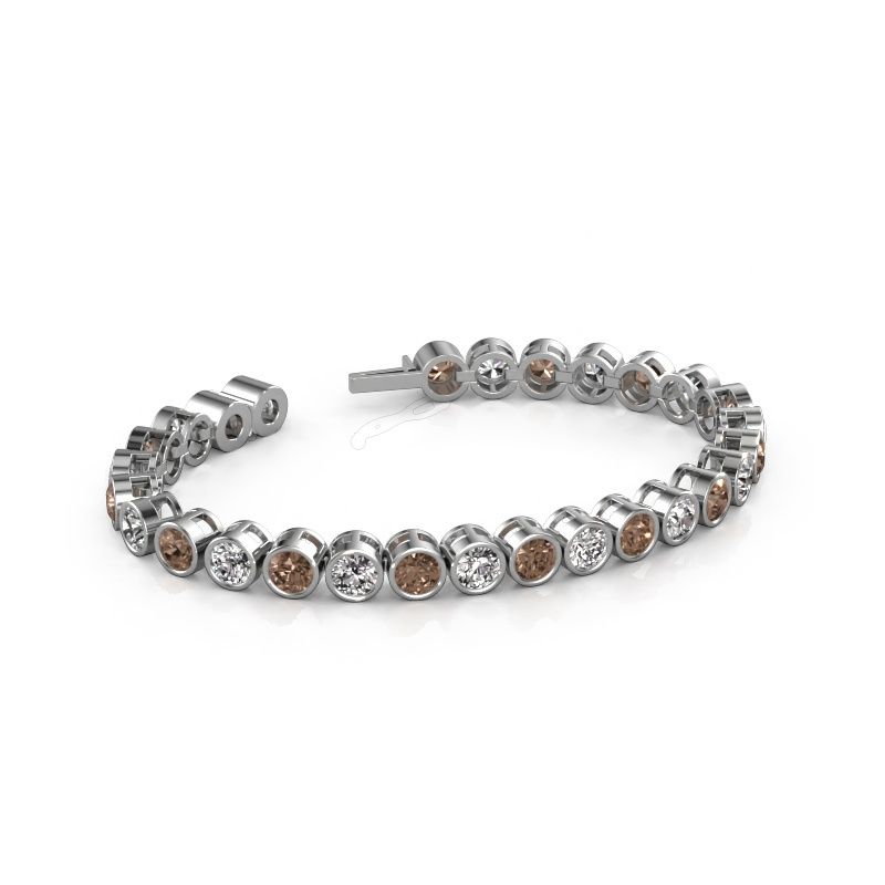 Bracelet tennis Allegra 5 mm 585 or blanc diamant brun 14.00 crt