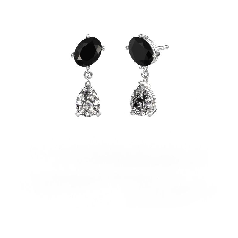 Ohrringe Toi et Moi OVL-PER 950 Platin Schwarz Diamant 4.80 crt