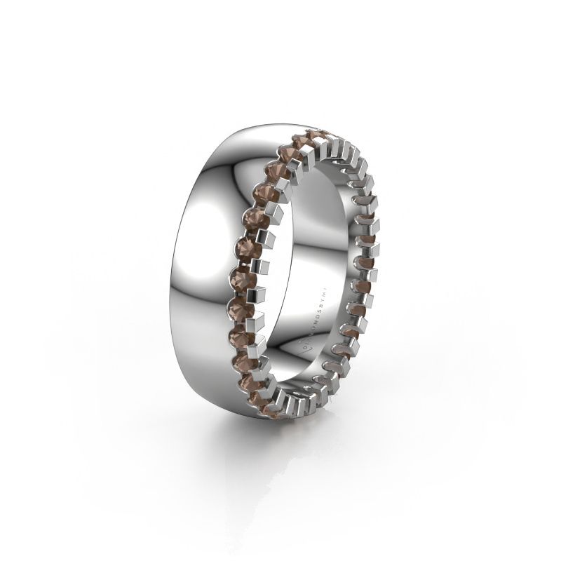 Trouwring WH6120L27C 585 witgoud rookkwarts ±7 x 2,2 mm