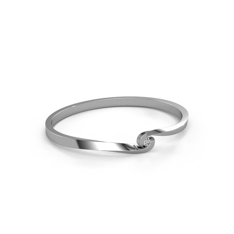 Bangle Sheryl 585 white gold lab-grown diamond 0.10 crt