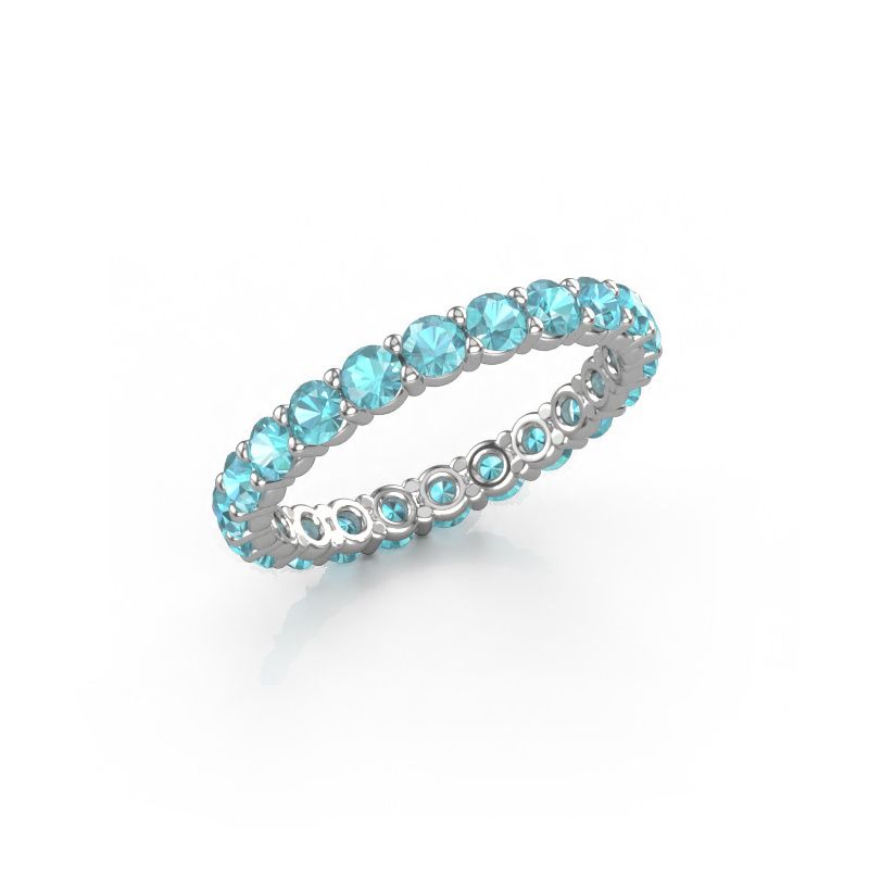 Stackable ring Heddy rnd 2.7 585 white gold blue topaz 2.7 mm
