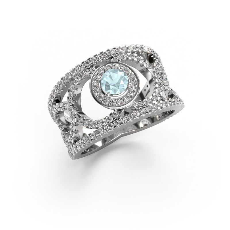 Ring Regina 585 Weißgold Aquamarin 4.2 mm