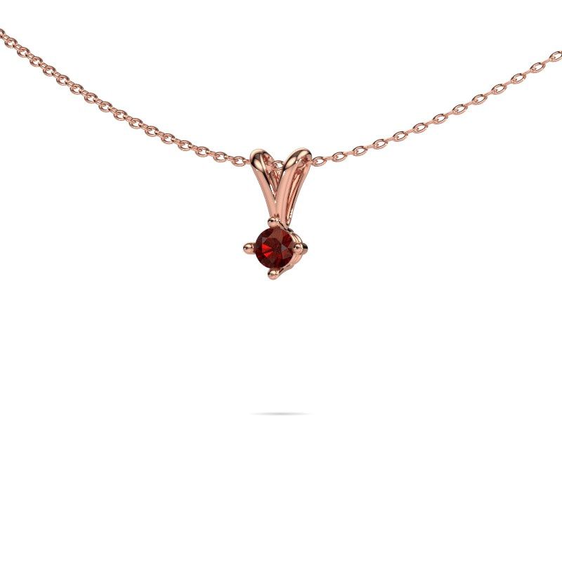 Anhänger Jannette 585 Roségold Granat 4 mm