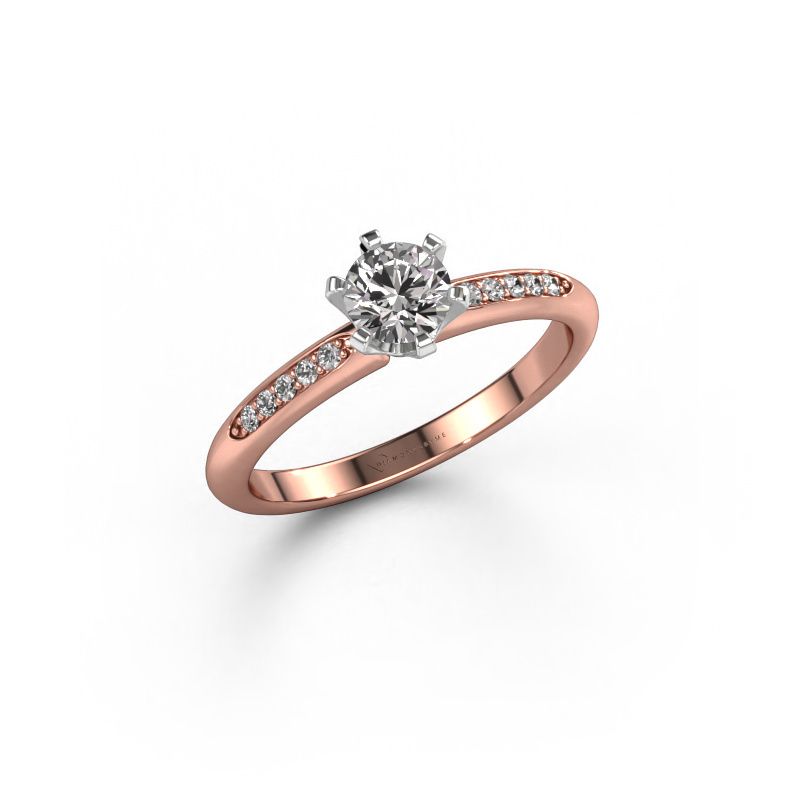 Bague de fiançailles Tiffy 2 585 or rose diamant 0.40 crt