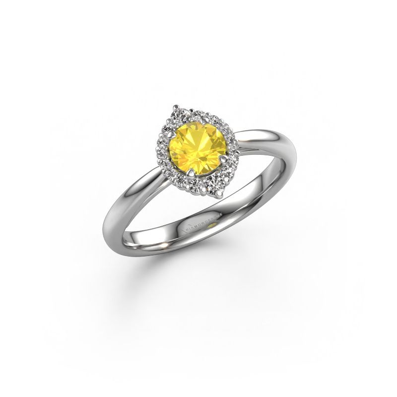 Engagement ring Tora 950 platinum yellow sapphire 5 mm