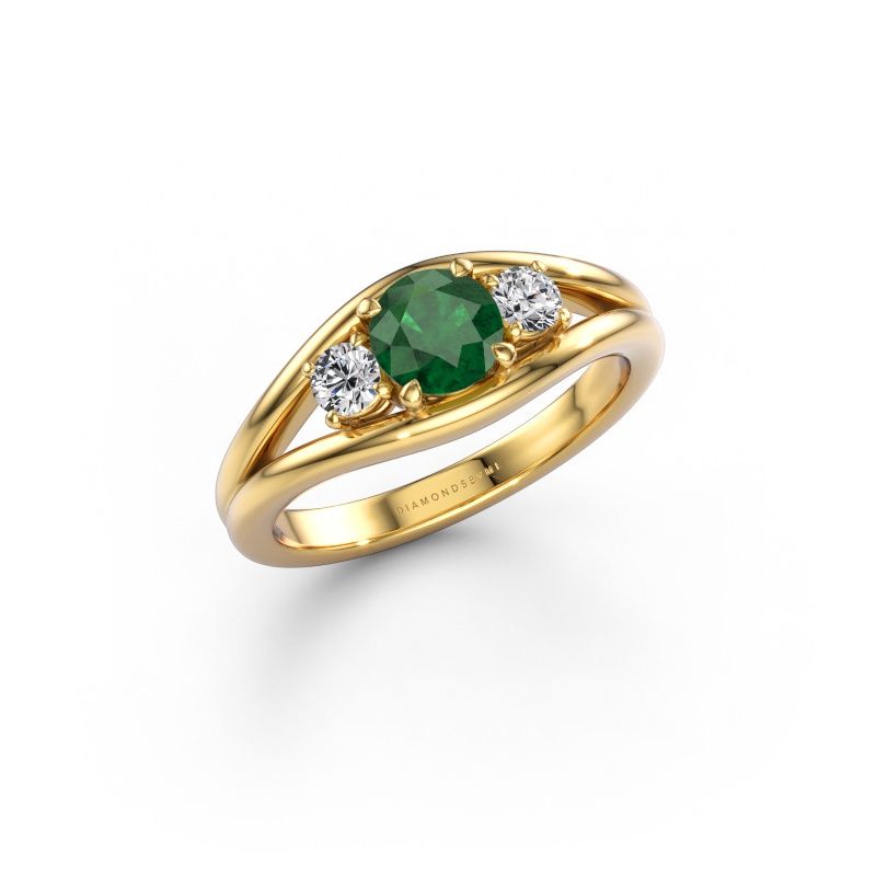 Ring Cassie RND 585 gold emerald 5.4 mm