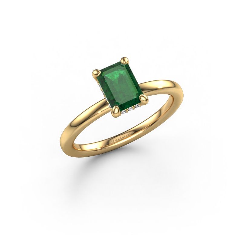 Engagement ring Simone EME 2 585 gold emerald 7x5 mm