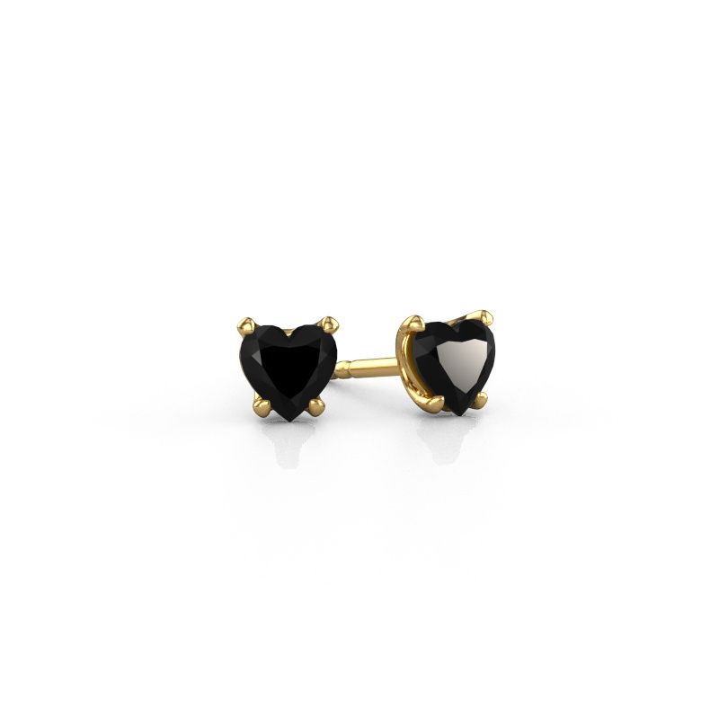 Ohrringe Sam Heart 585 Gold Schwarz Diamant 0.65 crt