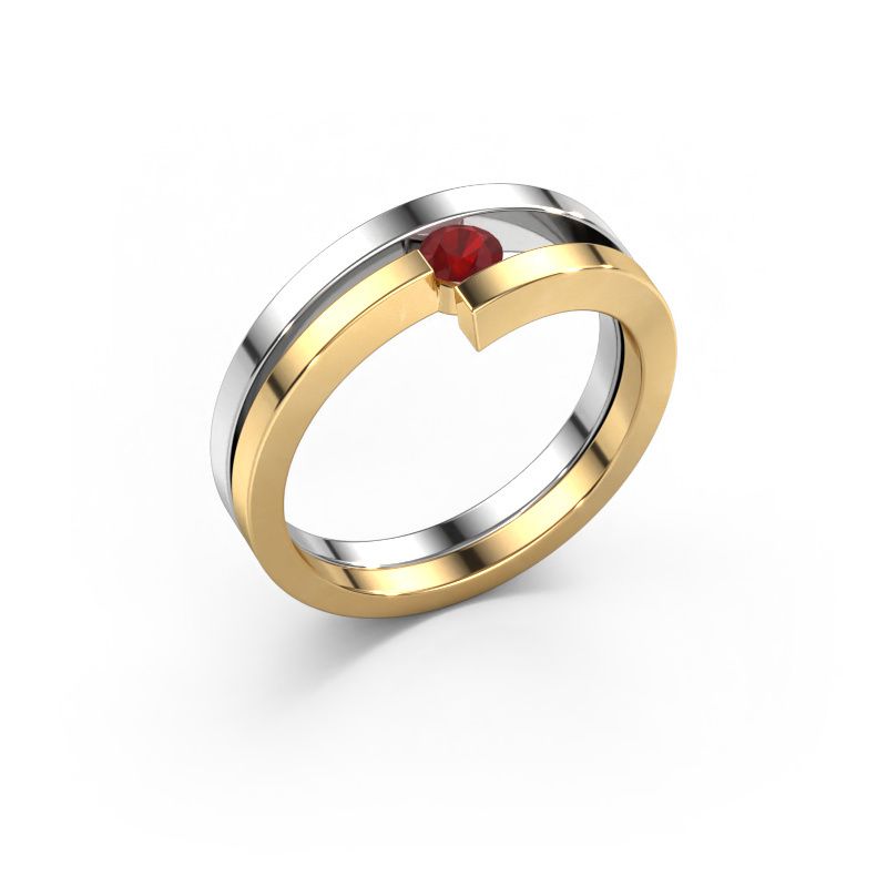 Ring Nikia 585 Weißgold Rubin 3.4 mm