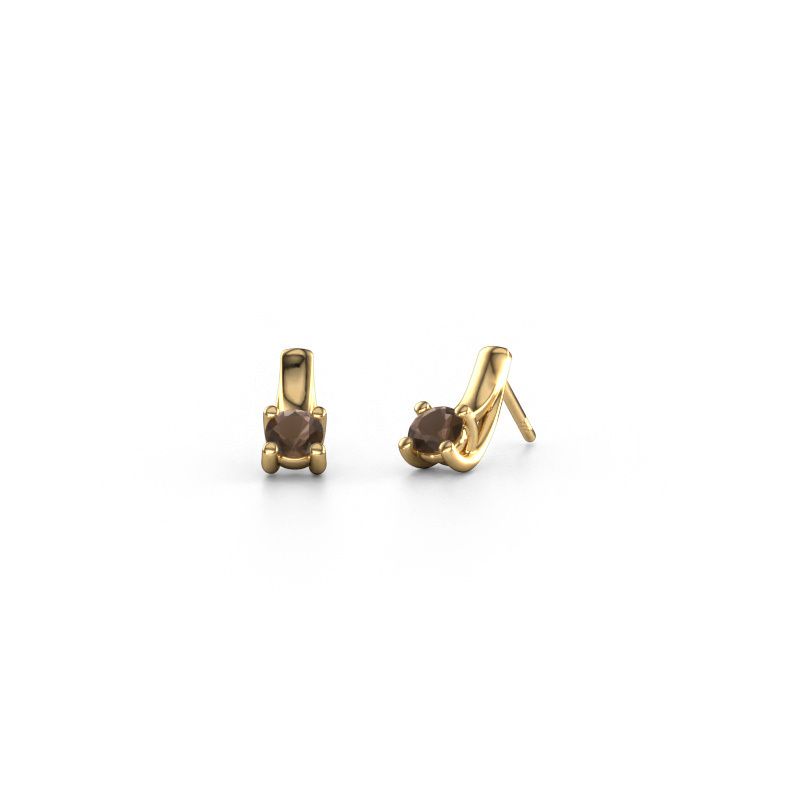 Earrings Mia 1 585 gold smokey quartz 4.2 mm