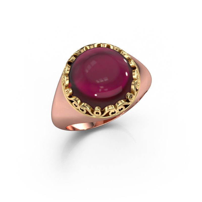 Bague Birgit 585 or rose grenat 6 mm