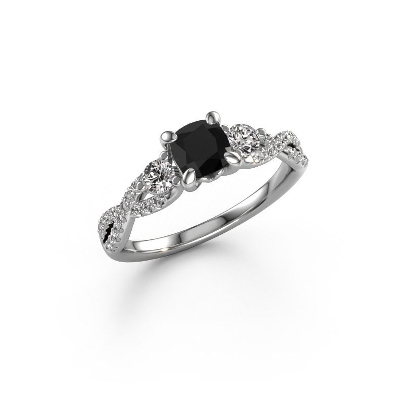 Verlovingsring Marilou CUS 950 platina zwarte diamant 1.060 crt