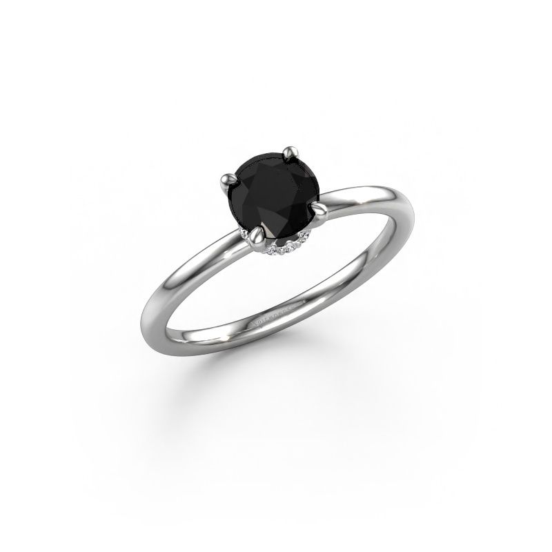 Engagement ring Crystal RND 3 950 platinum black diamond 0.78 crt