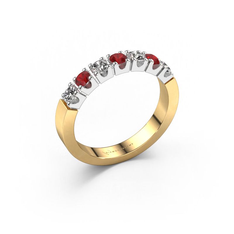 Ring Dana 7 585 goud robijn 3 mm