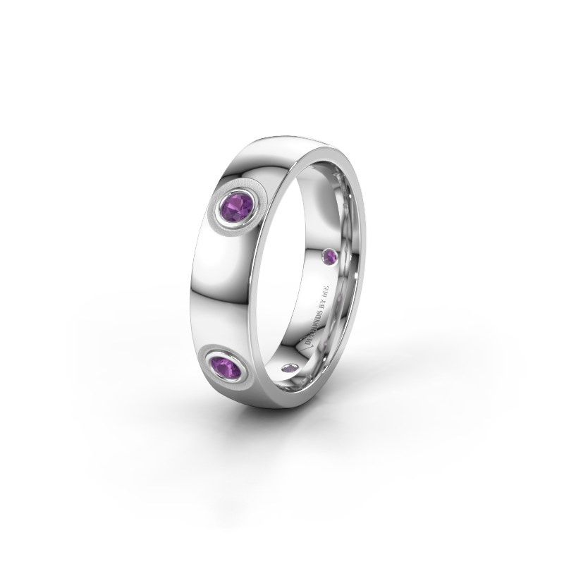 Image of Wedding ring WH0139L25BP<br/>950 platinum ±5x2 mm<br/>Amethyst