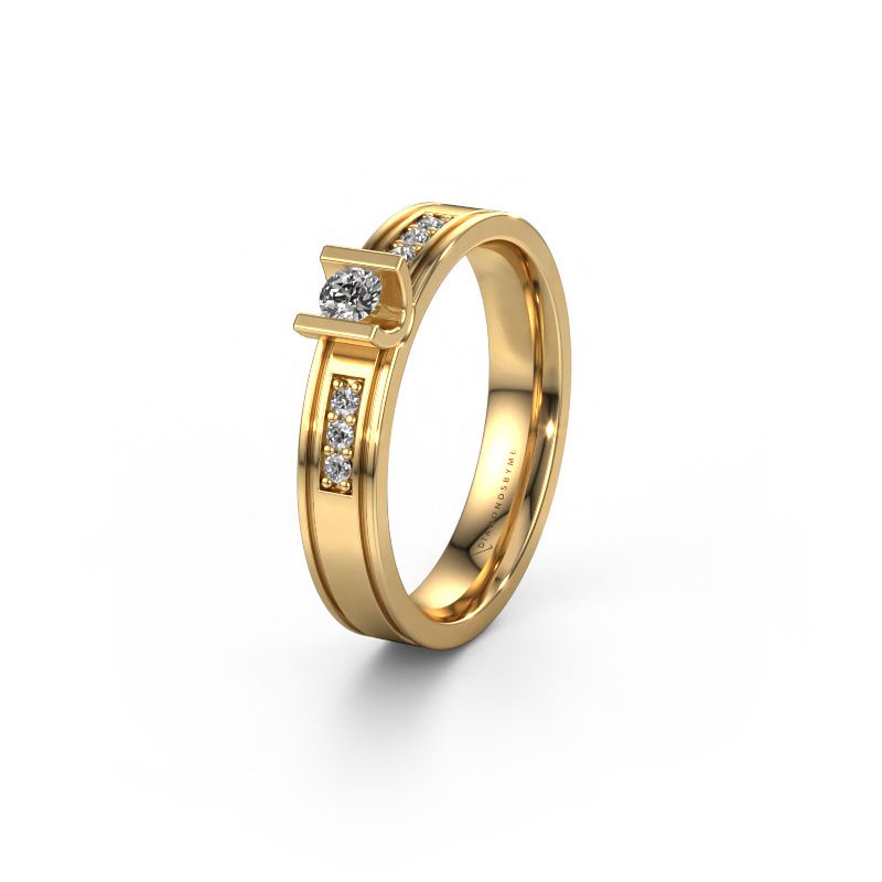 Trouwring WH2108L14A 585 goud lab-grown diamant ±4 x 1,7 mm
