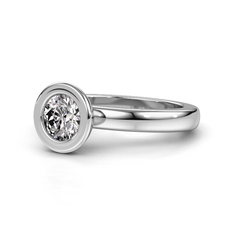 Image of Stacking ring Eloise Round 585 white gold zirconia 6 mm