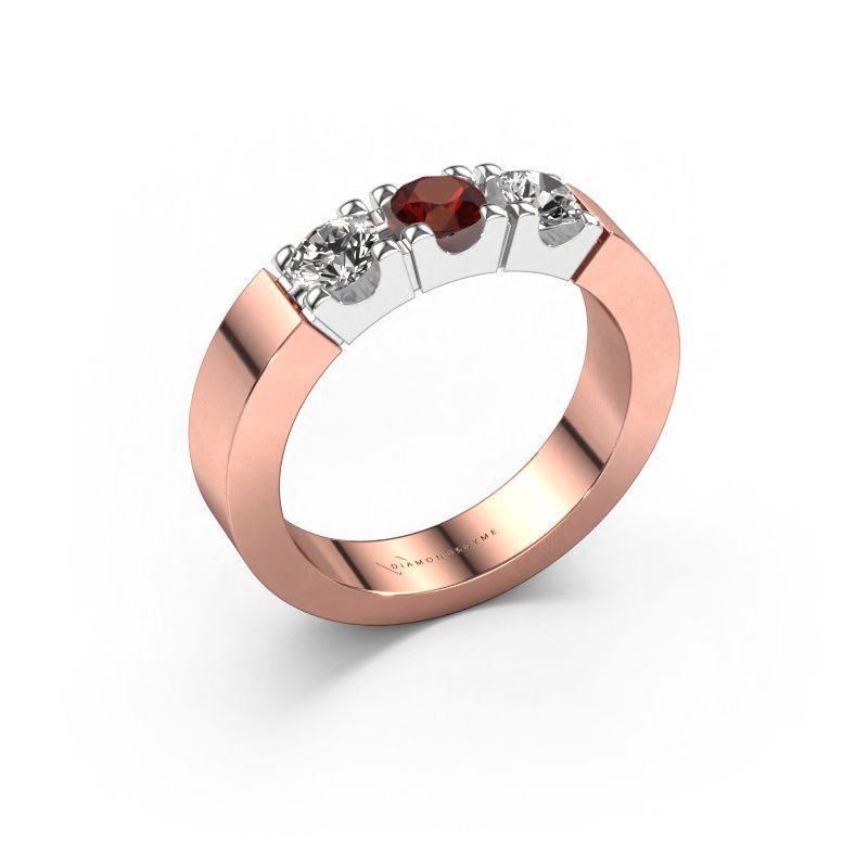 Ring Dana 3 585 rose gold garnet 4 mm