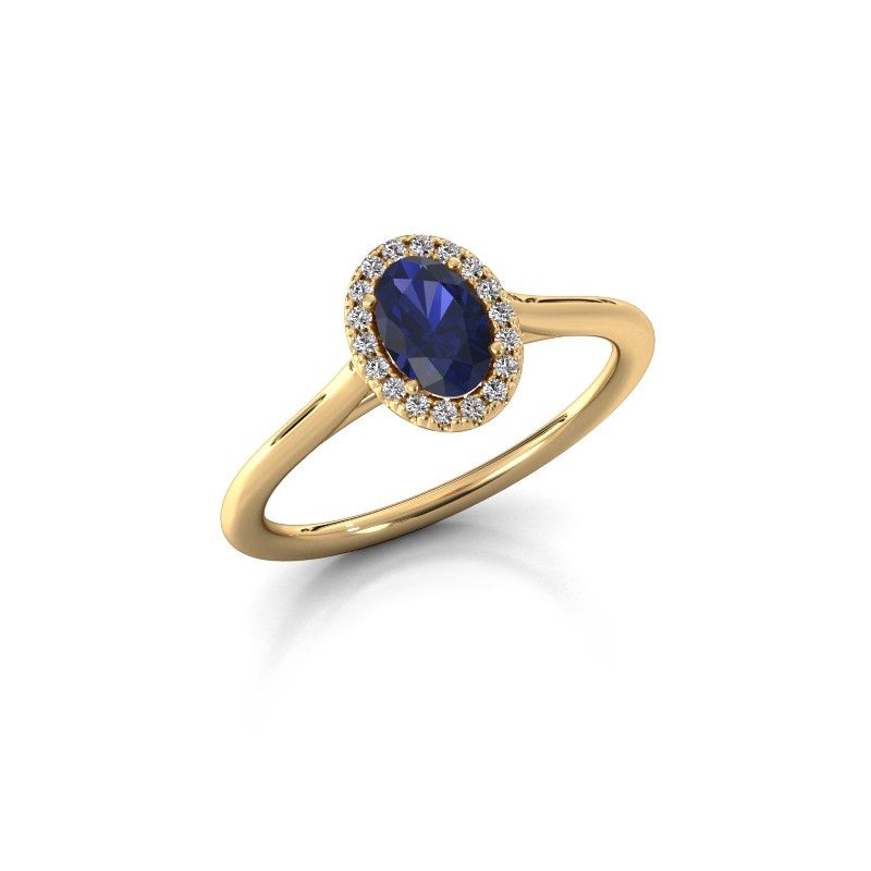 Image of Engagement ring seline ovl 1<br/>585 gold<br/>Sapphire 6x4 mm