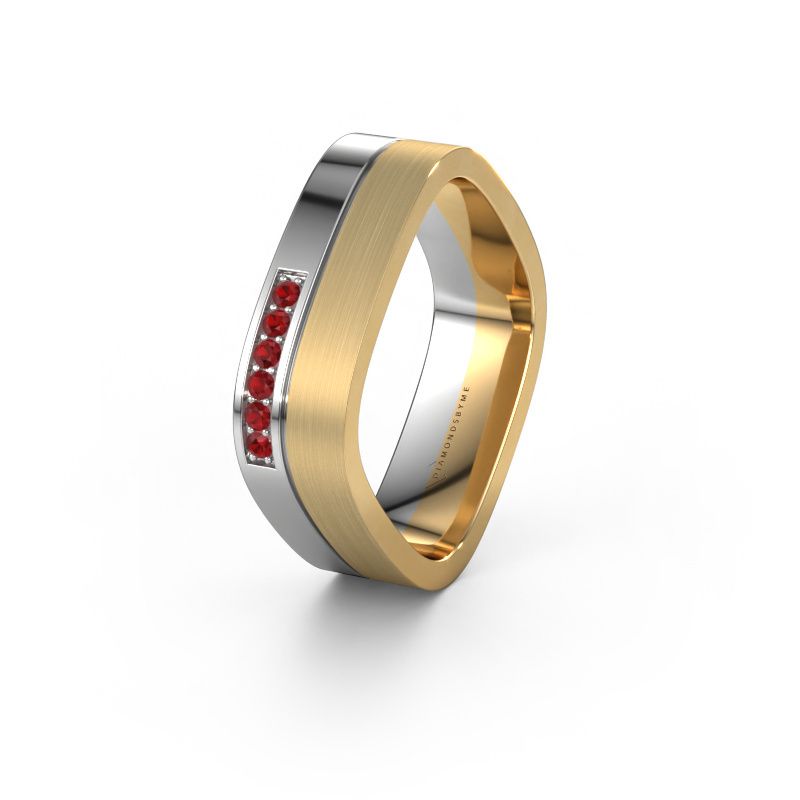 Wedding ring WH6030L16A 585 white gold ruby ±6x1.7 mm