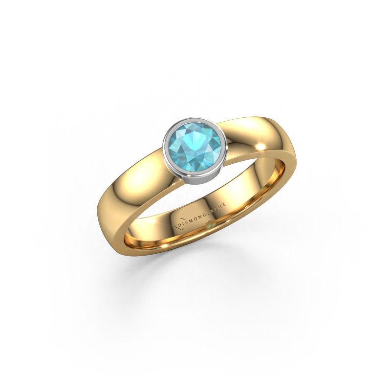 Ring Ise 1 585 gold blue topaz 4.7 mm