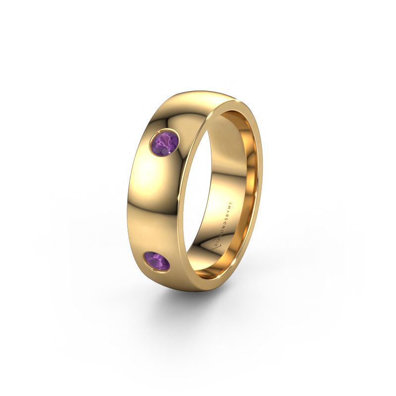 Wedding ring WH0104L26BP 585 gold amethyst ±6x2 mm