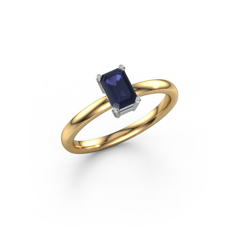 Bague de fiançailles Denita 1 EME 585 or jaune saphir 6x4 mm