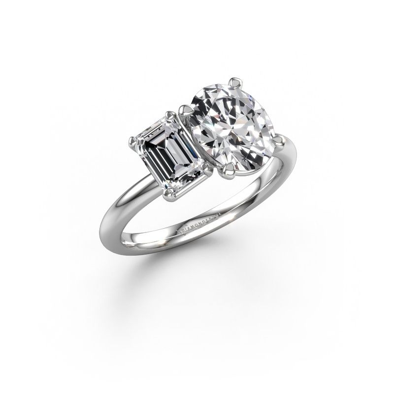 Engagement ring Toi et Moi OVL-EME 950 platinum lab grown diamond 2.70 crt
