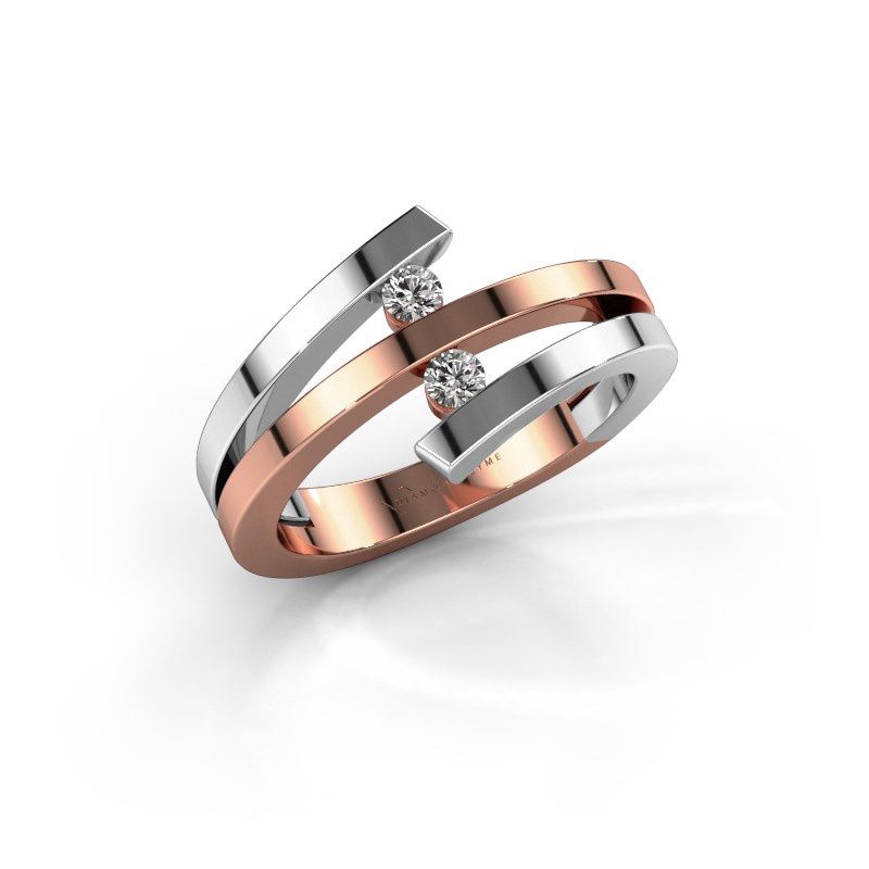 Image de Bague Synthia<br/>585 or rose<br/>Diamant 0.12 crt