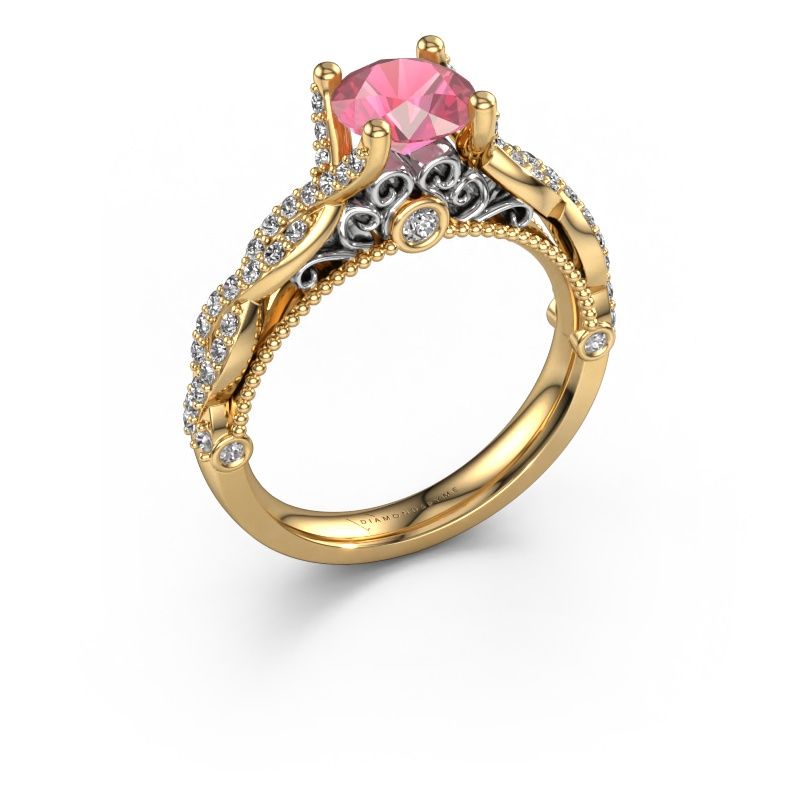 Anello di fidanzamento Chantelle 585 oro tormalina rosa 6.5 mm