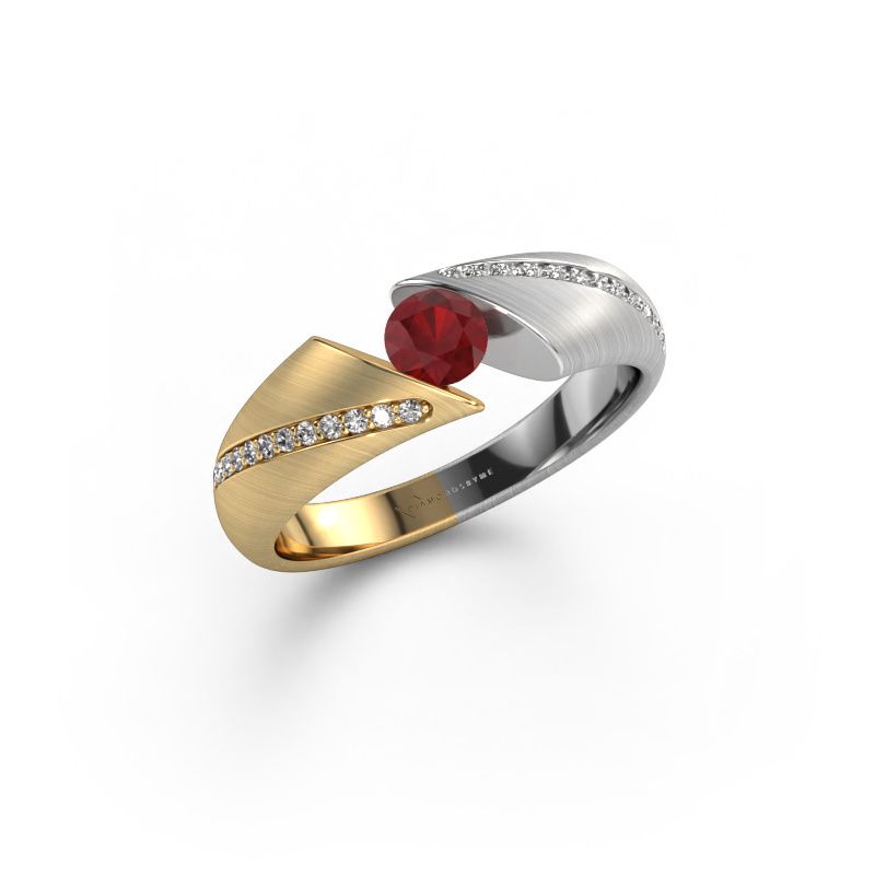 Verlovingsring Hojalien 2 585 goud robijn 4.2 mm