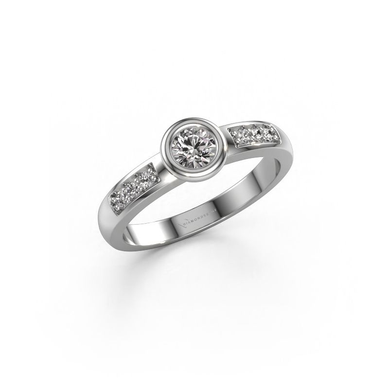 Engagement ring Lieke 585 white gold zirconia 4 mm