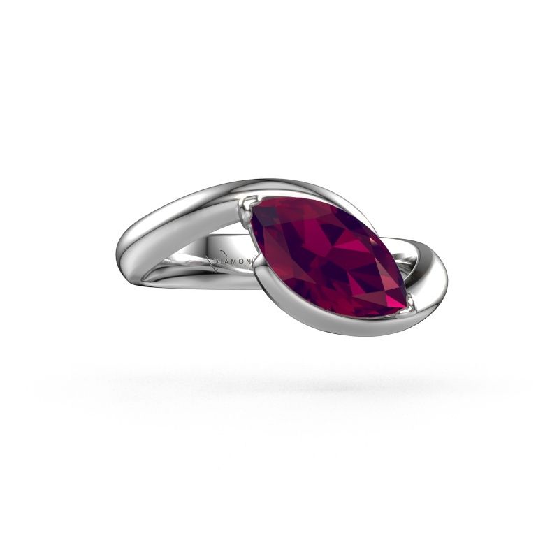 Bague de fiançailles Aida MRQ 950 platine rhodolite 11x5.5 mm