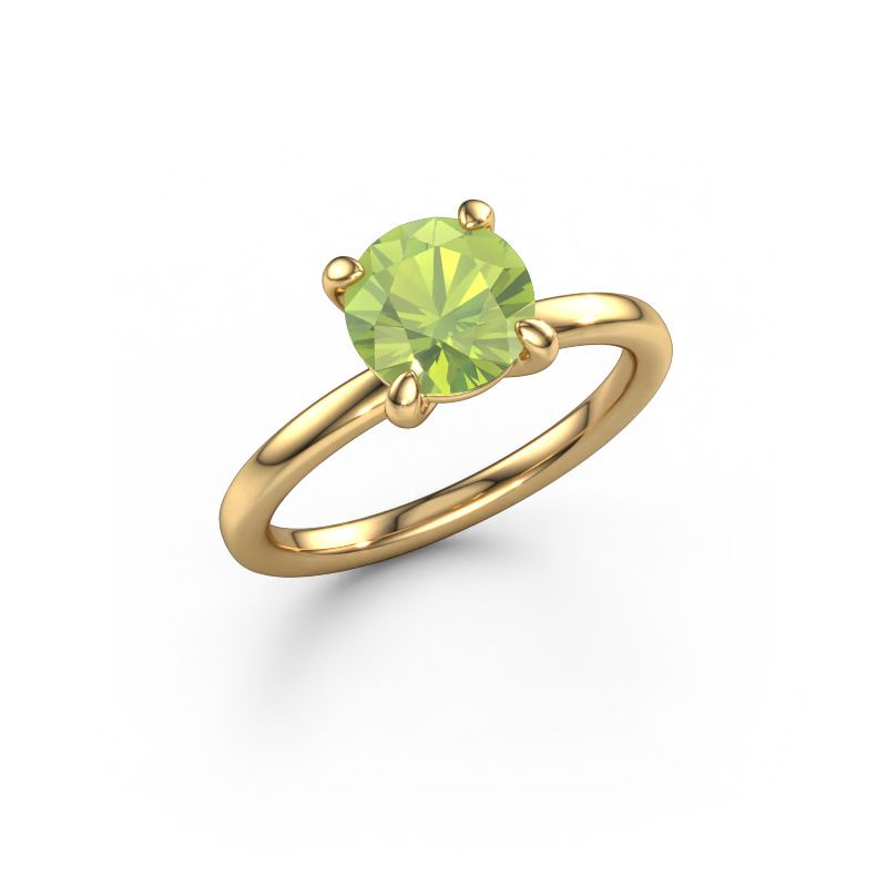 Bague de fiançailles Simone RND 1 585 or jaune péridot 7.3 mm