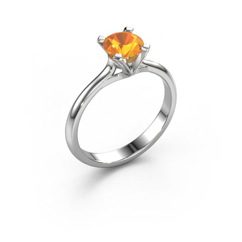 Bague de fiançailles Isa 1 950 platine citrine 5.7 mm