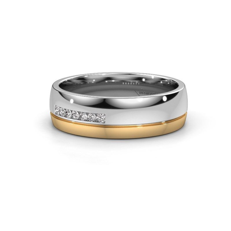 Afbeelding van Trouwring WH0308L26AP 585 witgoud diamant ±6x1.7 mm