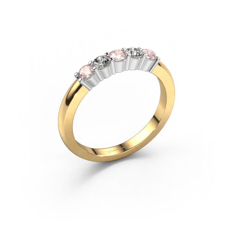 Ring Yasmin 5 585 gold morganite champagne 3 mm