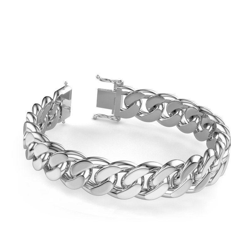 Cuban bracelet ±0.6 in (15 mm) 585 white gold
