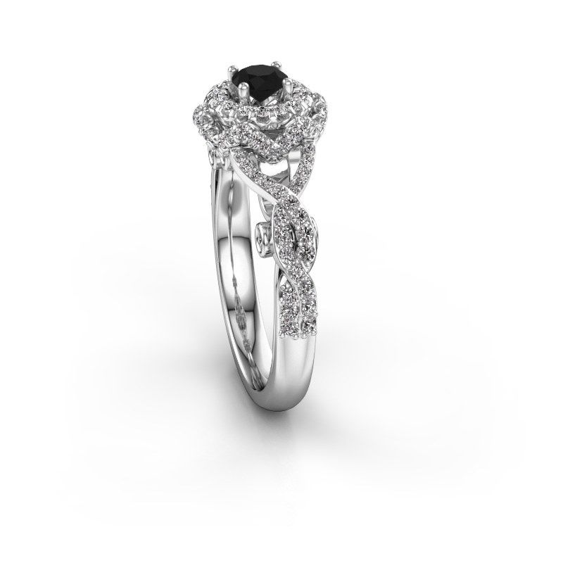 Afbeelding van Verlovingsring Cathryn<br/>950 platina<br/>Zwarte diamant 0.914 crt