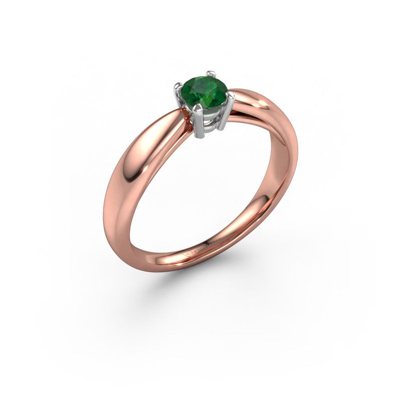 Verlobungsring Nichole 585 Roségold Smaragd 4.2 mm