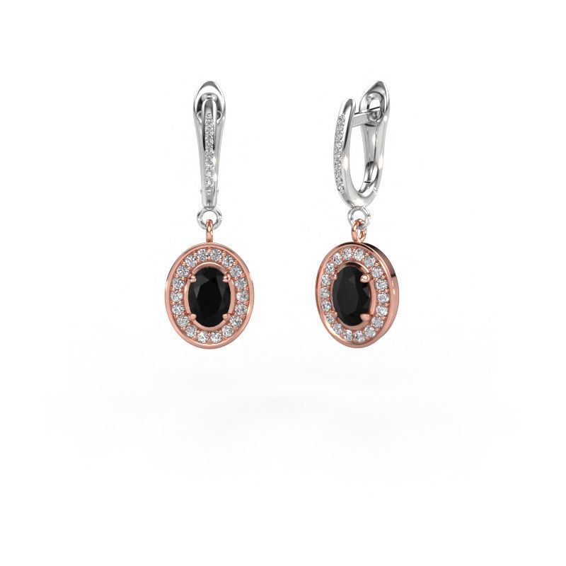 Ohrhänger Layne 2 585 Roségold Schwarz Diamant 2.49 crt