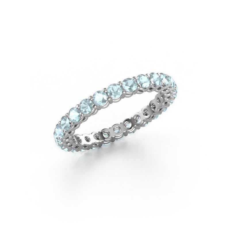 Image of Stackable ring Michelle full 2.4 585 white gold aquamarine 2.4 mm