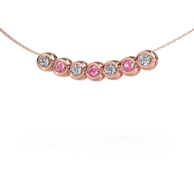 Collier Kim 7 585 or rose saphir rose 3.4 mm