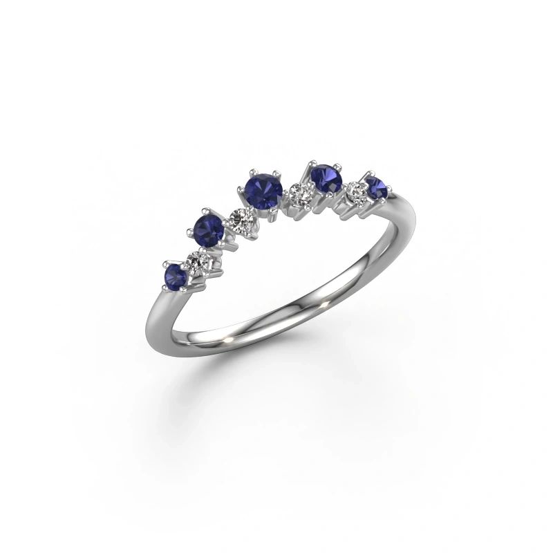 Zijring Carly A 585 witgoud saffier 2.5 mm