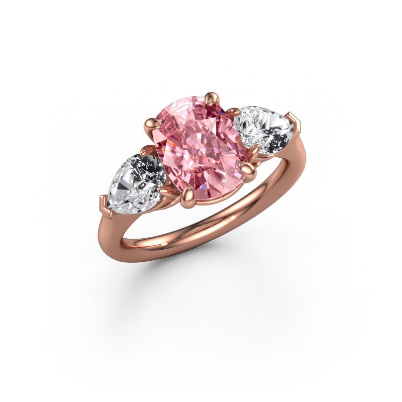 Engagement ring Carma CSH 585 rose gold pink lab grown diamond 9.7x7.2 mm