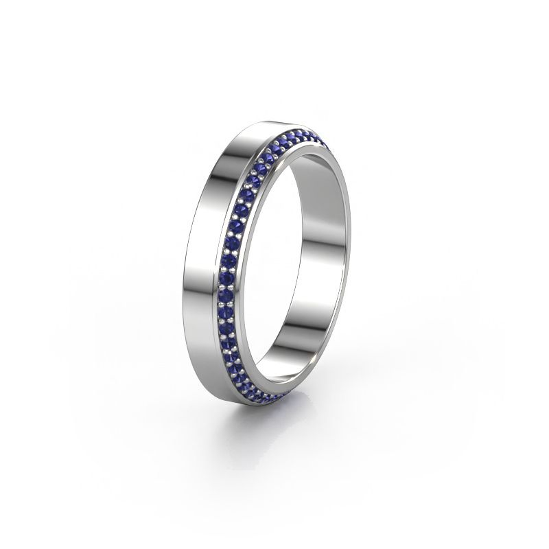 Trouwring WH2106L14C 585 witgoud saffier ±4x2.2 mm