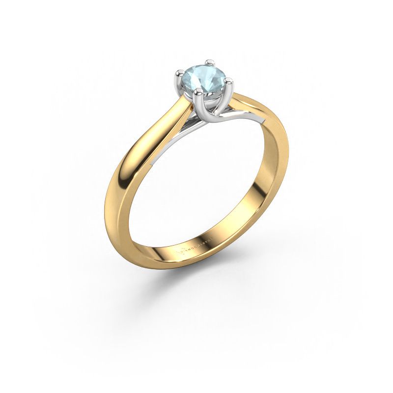 Engagement ring Mia 1 585 gold aquamarine 4 mm